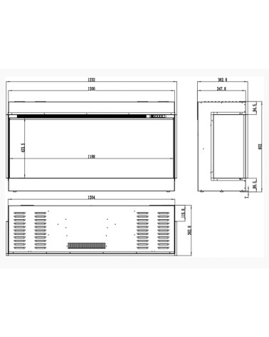 CHEMINÉE ÉLECTRIQUE ENCASTRABLE SOLÈNE 120CM - 1400 / 1600 W