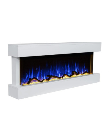 CHEMINÉE ÉLECTRIQUE MURALE MATHIEU - 130CM BLANCHE