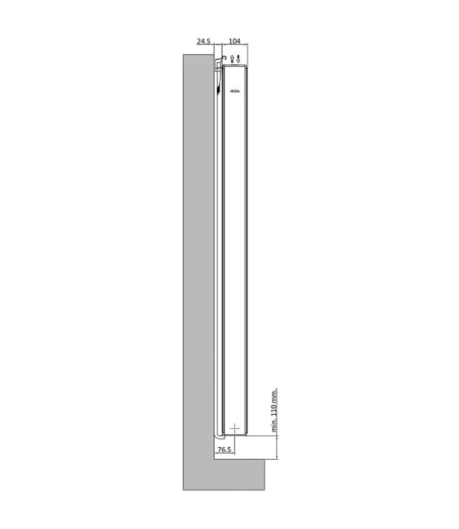 180x60 cm Type 22 - 2990 Watt - ECA Radiateur vertical à façade plate - Blanc (Ral 9016)