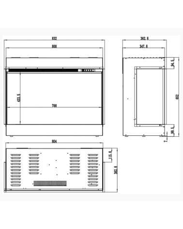 CHEMINÉE ÉLECTRIQUE ENCASTRABLE SOLÈNE 80CM - 1400 / 1600 W